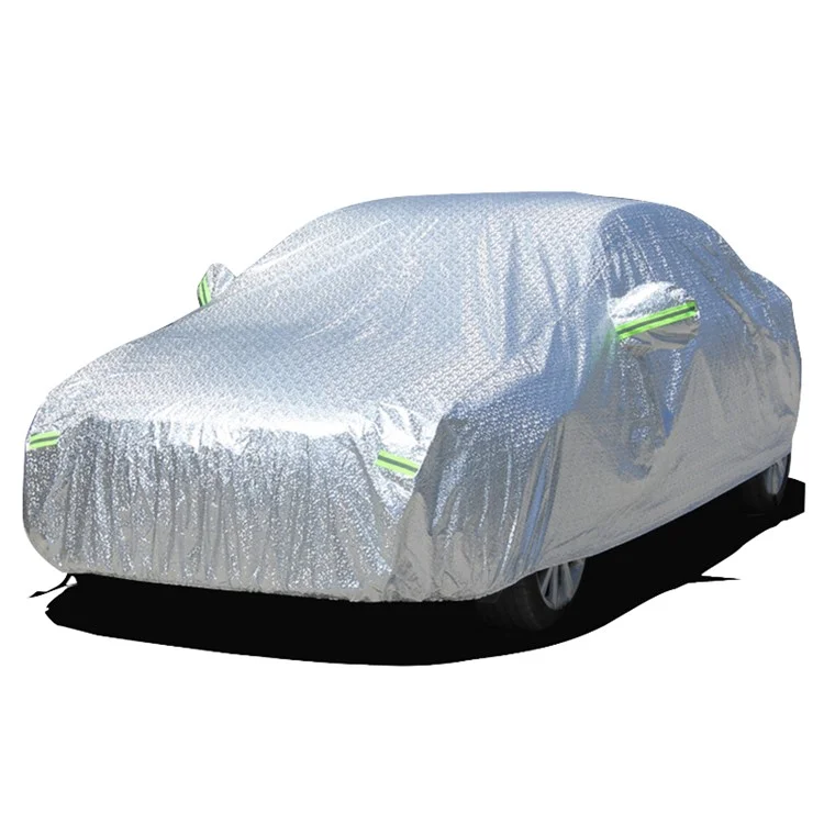 Car Cover Waterproof All Weather Rain Sun UV Protection Aluminum Foil Cover with Reflective Strips / Storage Bag - YL