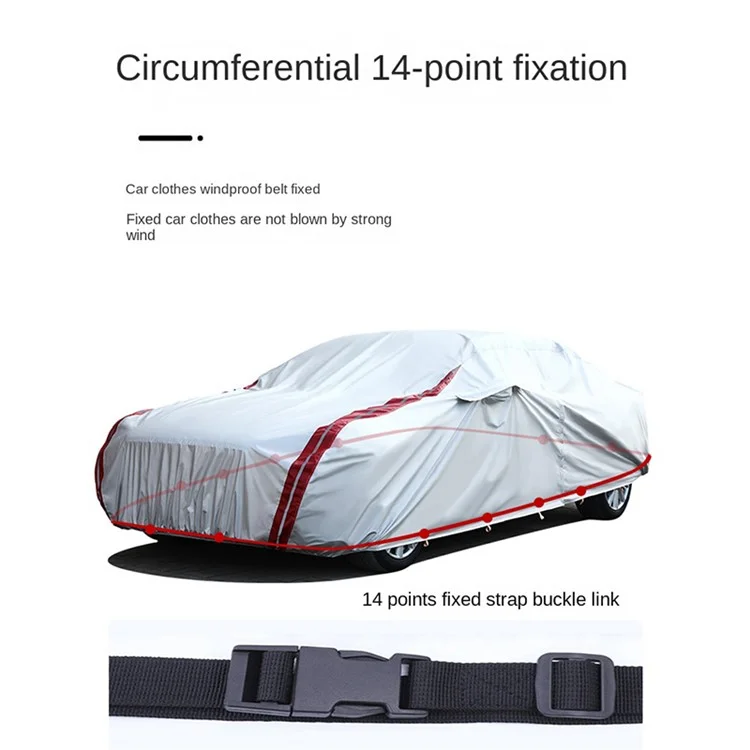 Oxford Cloth Car Cover All Weather Rain Snow UV Sun Hail Protector with Storage Bag - YL