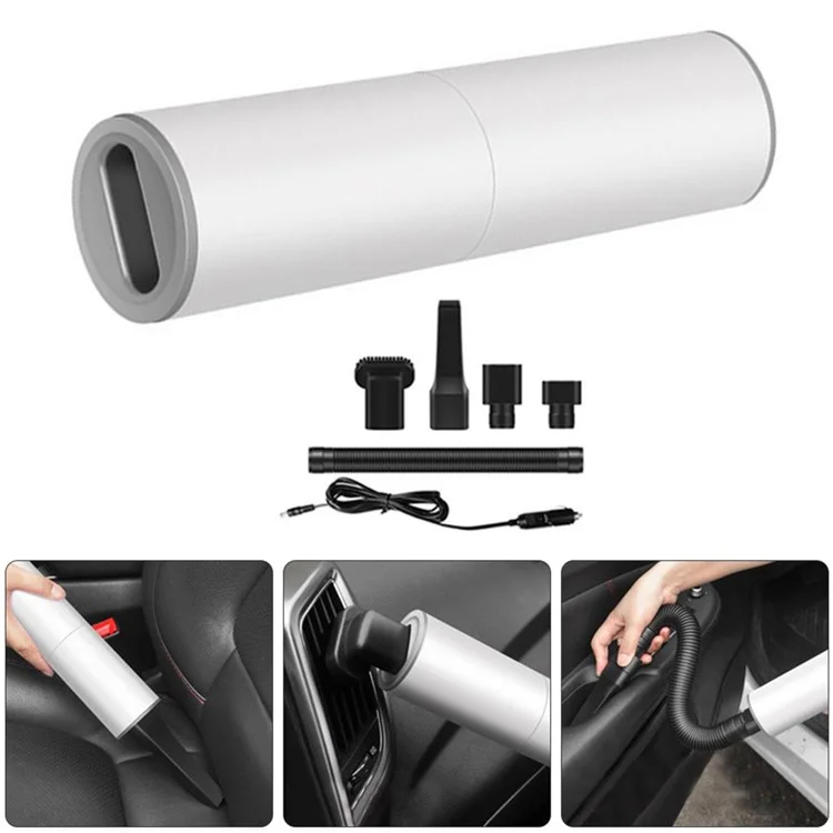 Portable Handheld Car Vacuum Cleaner 120W Car Charger Plug-in Auto Vacuum Cleaner with HEPA Filter - White