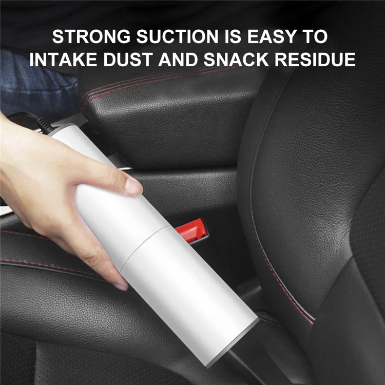 Portable Handheld Car Vacuum Cleaner 120W Car Charger Plug-in Auto Vacuum Cleaner with HEPA Filter - White