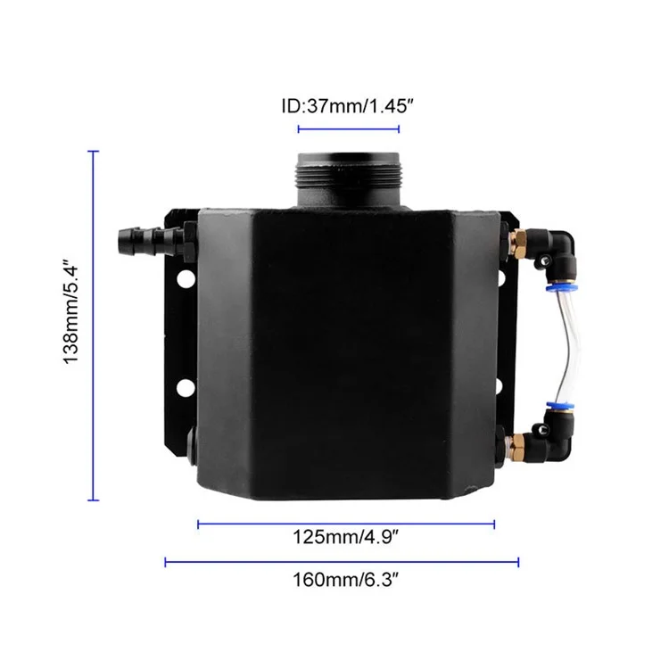 FST009-BK Car Modification 1L Aluminum Radiator Coolant Overflow Bottle Recovery Water Tank Reservoir