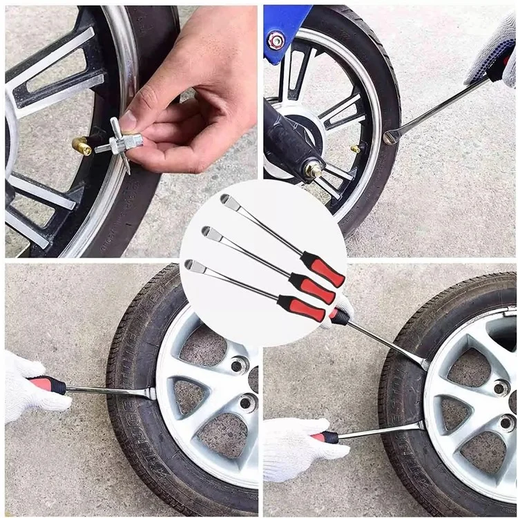 22 piezas / Juego de herramientas de palanca de neumáticos para coche, motocicleta, bicicleta, desmontaje de llanta y kit de reparación