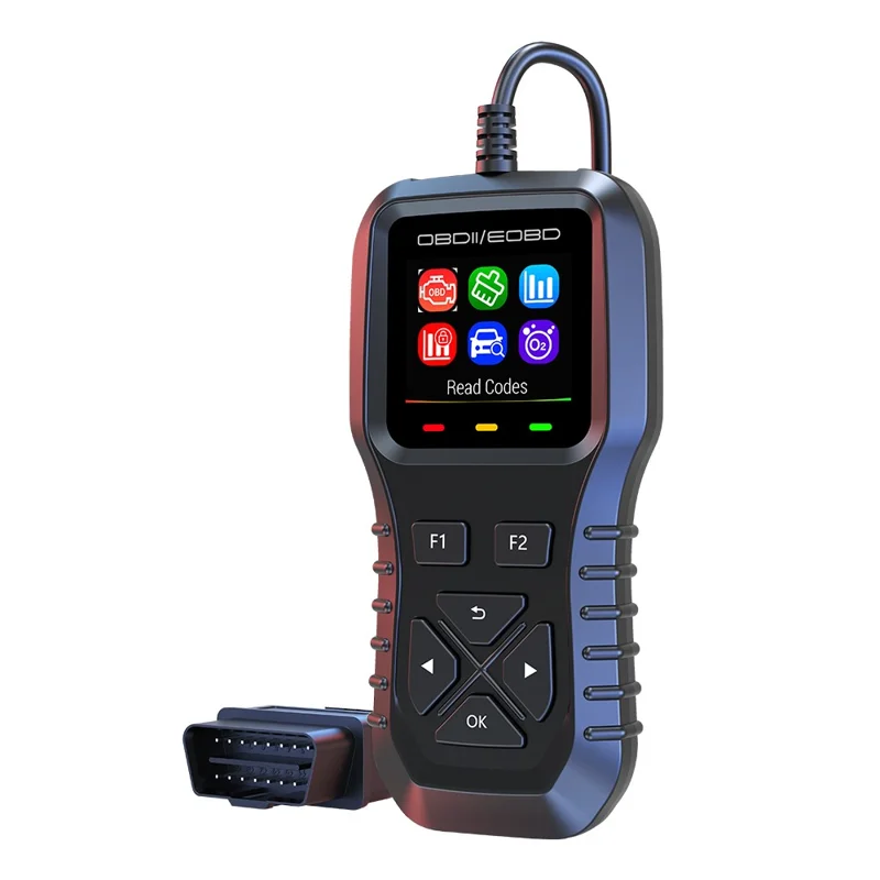 K1 bil OBD2 diagnostic scanner med farverig LCD-skærm 36600 motorkode ryddet værktøj til aflæsning af realtidsdata - Sort