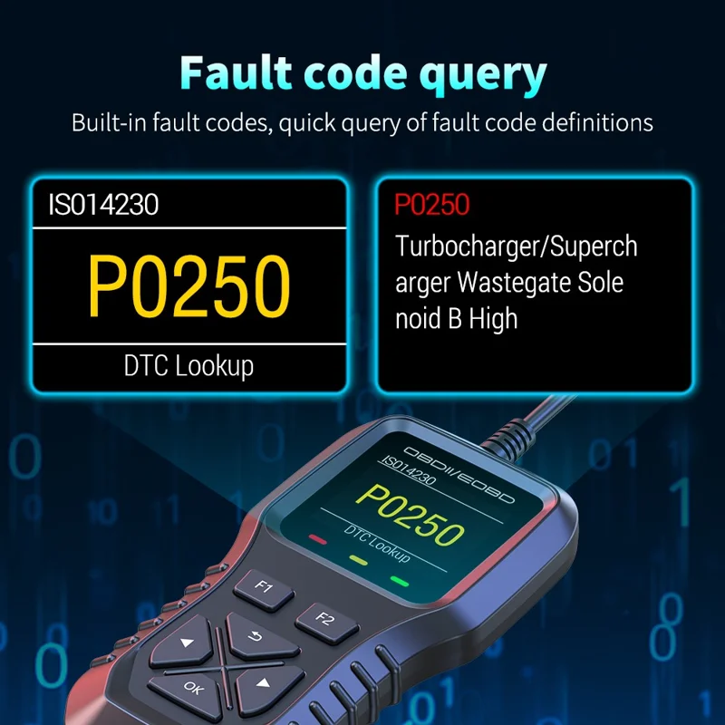 K1 bil OBD2 diagnostic scanner med farverig LCD-skærm 36600 motorkode ryddet værktøj til aflæsning af realtidsdata - Sort
