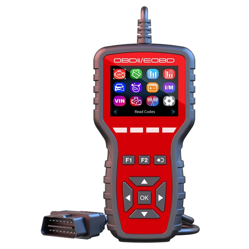 K2 OBD2 bil diagnostic scanner 40000+ koder farveskærm motor fejlkode reader clear tool - rød