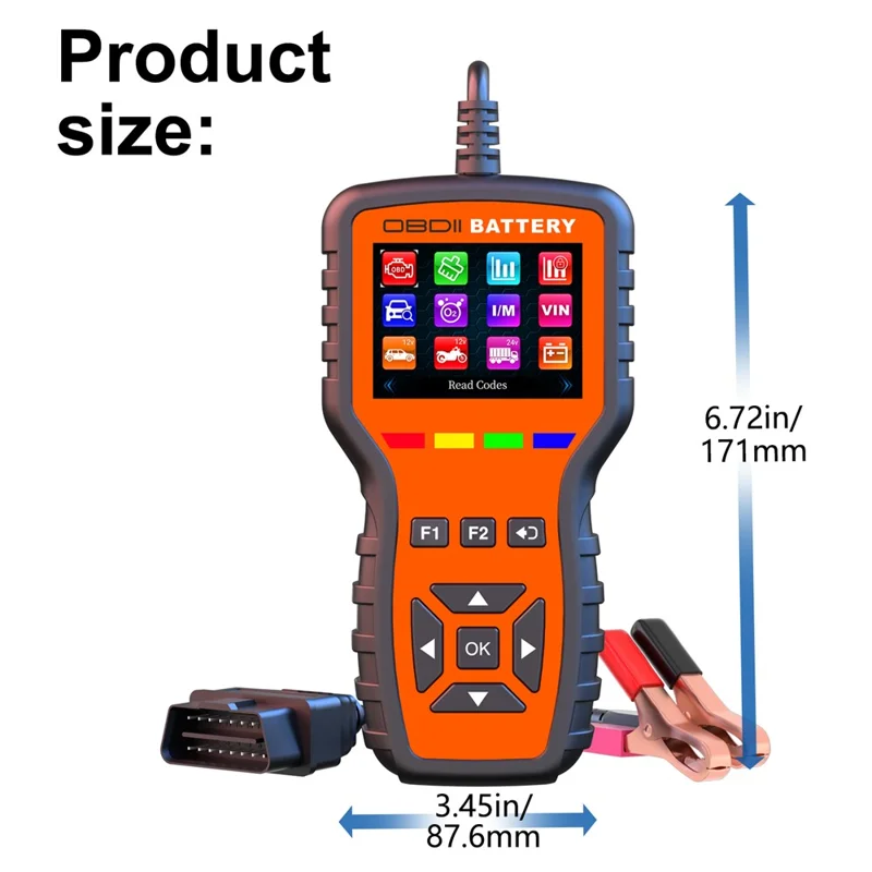 K2 Pro 2 в 1, сканер OBD2, тестер автомобильного аккумулятора, более 40000 кодов неисправностей, диагностический прибор для двигателя — оранжевый