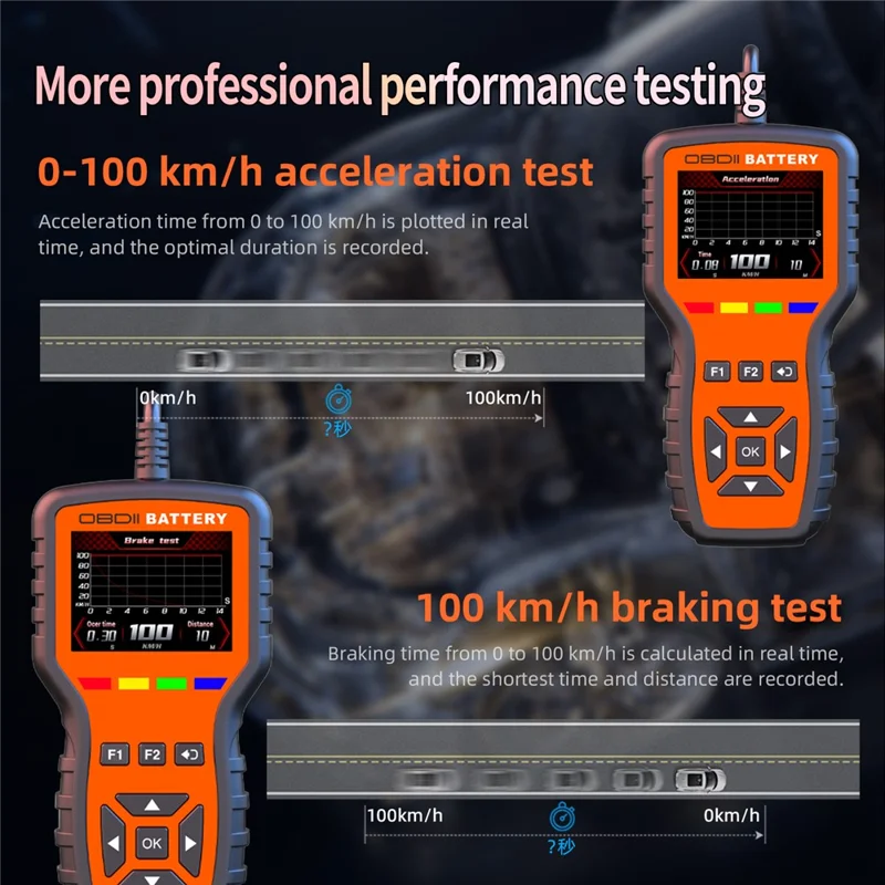 K2 Pro 2 в 1, сканер OBD2, тестер автомобильного аккумулятора, более 40000 кодов неисправностей, диагностический прибор для двигателя — оранжевый
