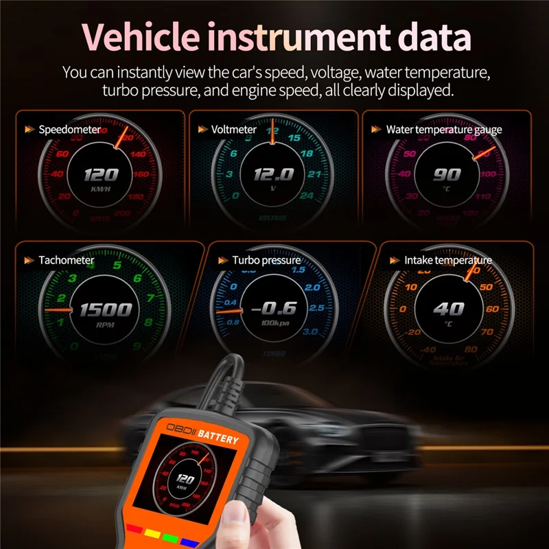 K2 Pro 2 в 1, сканер OBD2, тестер автомобильного аккумулятора, более 40000 кодов неисправностей, диагностический прибор для двигателя — оранжевый