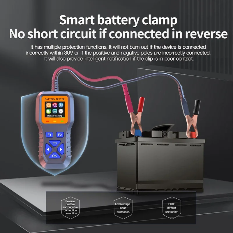 K1S Car Battery Tester 12V 24V 30V Lead Acid Battery Analyzer with CCA SOH Internal Resistance Test for Auto Motorcycle