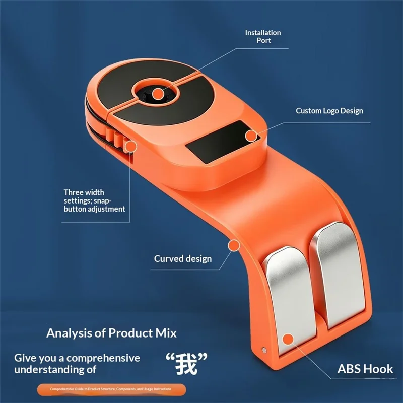 Car Seat Back Hanger Dual Hook 360 Degree Rotating Folding Hidden Storage Hanger for Vehicles - Orange