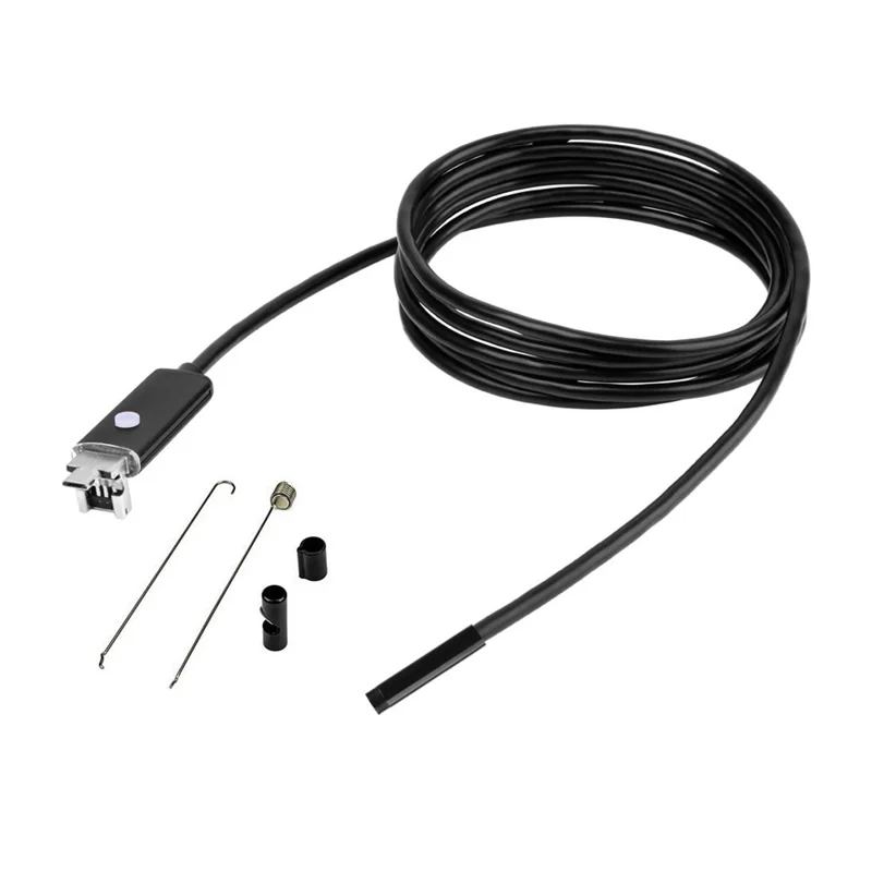 1m Flexible Wire USB+Micro USB 2-In-1 Ispezione Snake Camera 6-LED Borescope Impermeabile Endoscopio Industriale con Lente da 5,5 mm