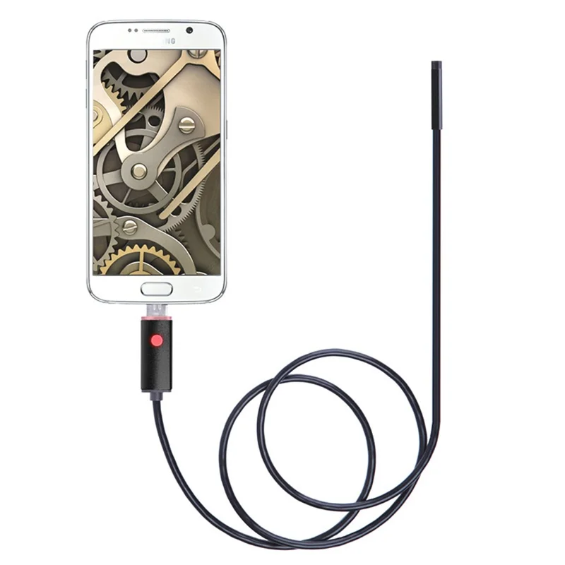 1m Flexible Wire USB+Micro USB 2-In-1 Ispezione Snake Camera 6-LED Borescope Impermeabile Endoscopio Industriale con Lente da 5,5 mm