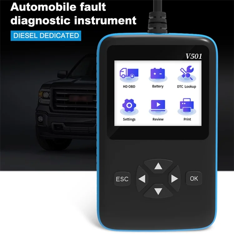 V501 OBD2 Auto Truck Auto Diesel Diagnostico Diagnostico Strumento Veicolo Giorna Codice Scanner Analyzer