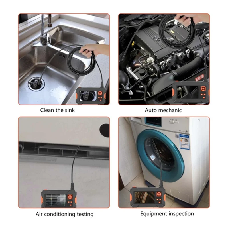 P130 Videocamera a serpente per ispezione industriale da 5 m Doppia lente a LED impermeabile da 8 mm Endoscopio 