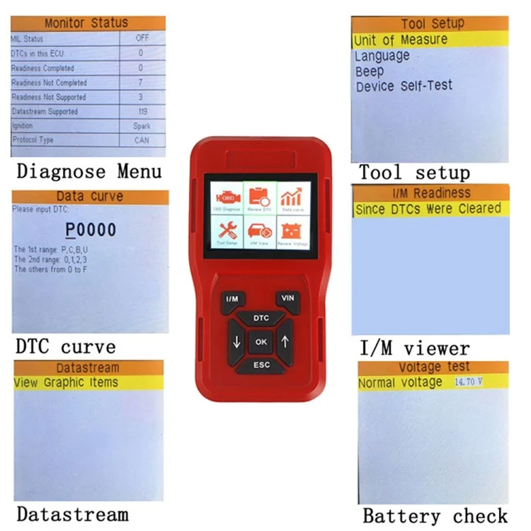 TK209 Car Diagnose Scanner OBD2 Code Reader Engine System Diagnose Tools