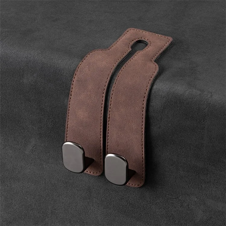 Wildlederautositz Zurück Hanging Haken Dual Hook Design Sitzsitz - Braun