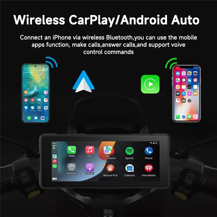 R5019 6.86-inch Touch Screen Motorcycle Camcorder Screen Wireless Android Auto Carplay Display Screen