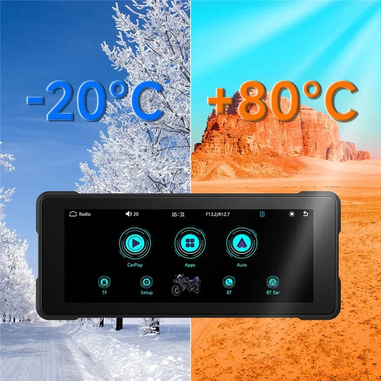 R5019 6.86-inch Touch Screen Motorcycle Camcorder Screen Wireless Android Auto Carplay Display Screen