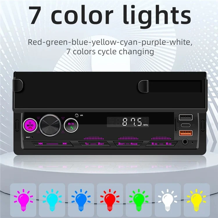 Lecteur multimédia MP3 Bluetooth pour voiture D160 avec radio FM et lecture de musique sans perte