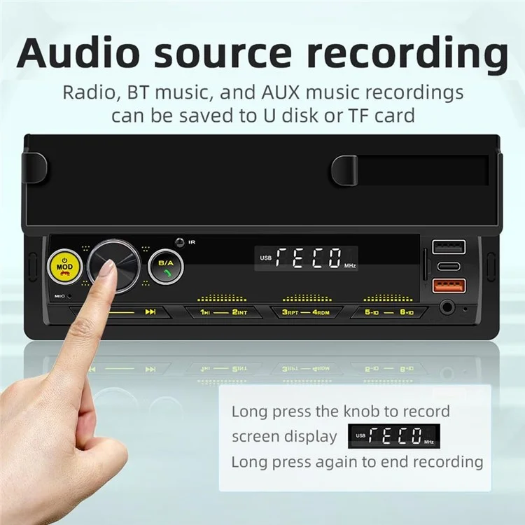 Lecteur multimédia MP3 Bluetooth pour voiture D160 avec radio FM et lecture de musique sans perte