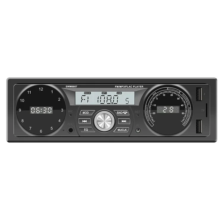 Lecteur MP3 Bluetooth universel pour voiture 8807 avec USB, fente pour carte TF et radio MP3 sans perte