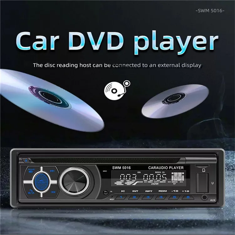 SWM-5015 Reproductor de MP3 para automóvil de un solo DIN con Bluetooth, multimedia, radio FM, CD, VCD y DVD
