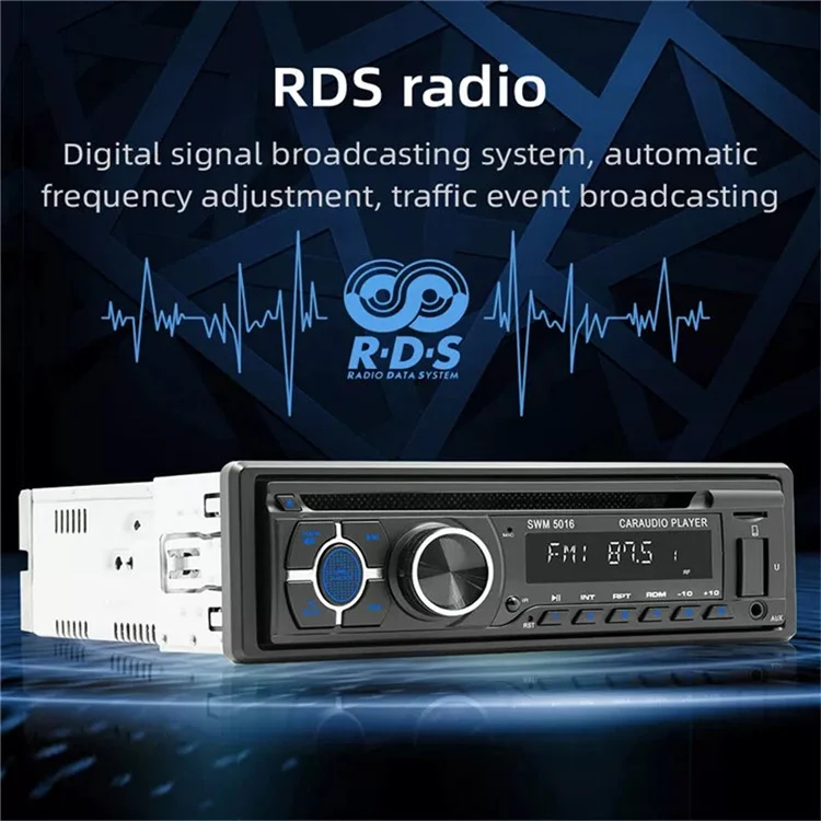 SWM-5015 Reproductor de MP3 para automóvil de un solo DIN con Bluetooth, multimedia, radio FM, CD, VCD y DVD