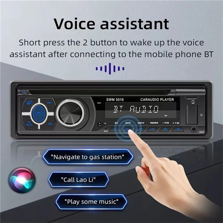 SWM-5015 Reproductor de MP3 para automóvil de un solo DIN con Bluetooth, multimedia, radio FM, CD, VCD y DVD