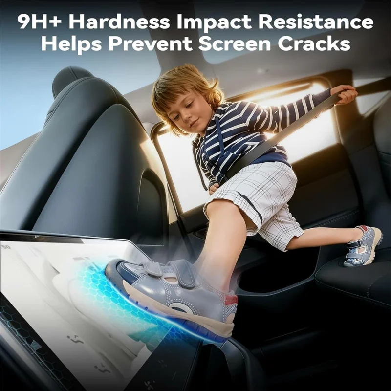 For Model Y (2020-2025) / Model 3 (2017-2023) Tempered Glass Film Kit Center Console Rearview Mirror Screen Protector - Transparen