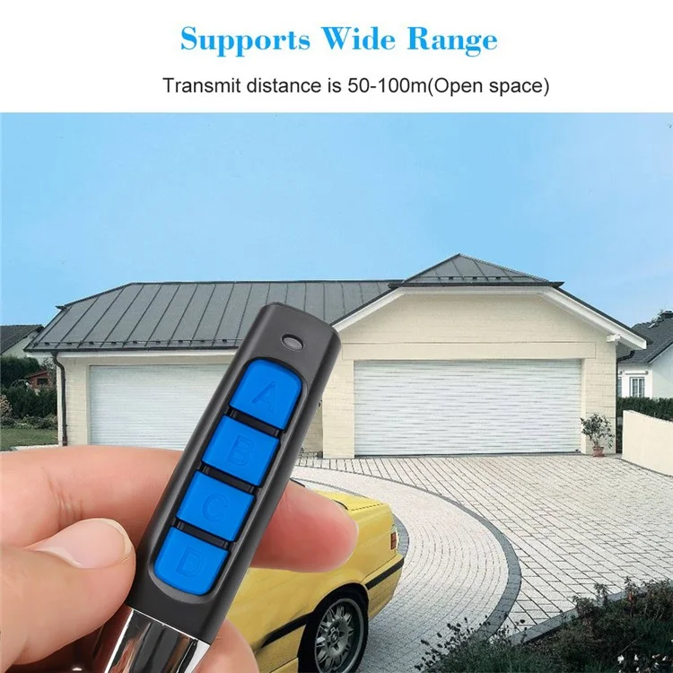 4 Channel Garage Gate Door Opener Wireless Remote Control Duplicator 4 Keys Cloning Code Car Key Blue