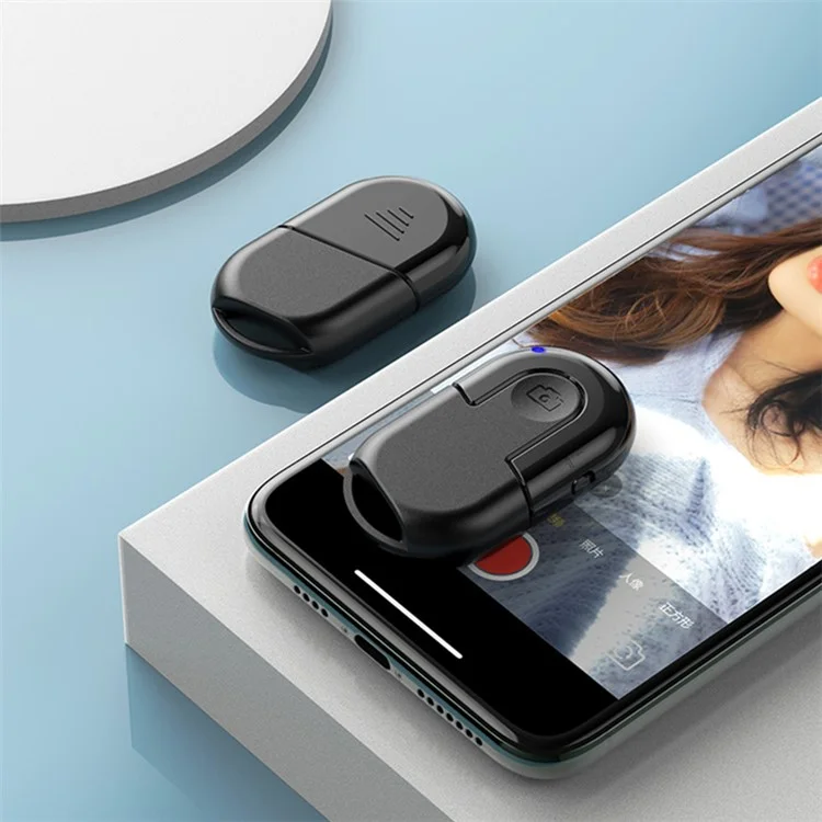 Bluetooth Remote Control Self Timer Camera Shutter per iOS e Android Mobile Phones - Nero