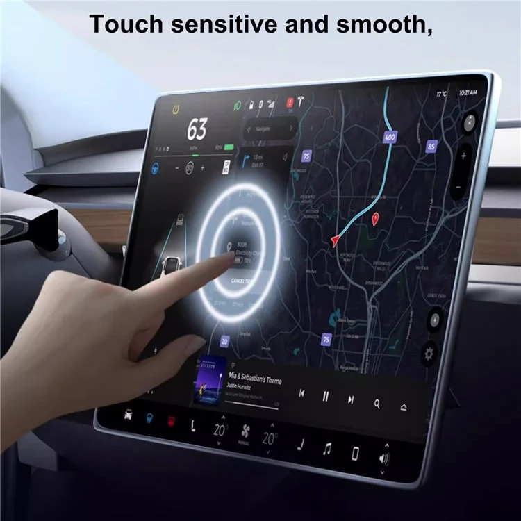 For Tesla Model 3 / Y Matte Car Display Navigation Screen Tempered Glass Protector Film