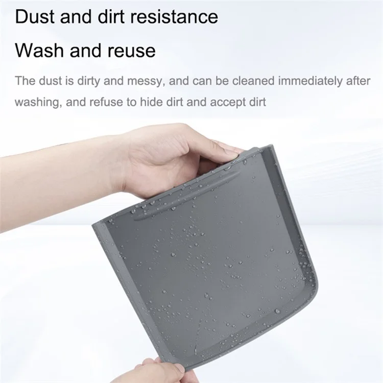 TSL74 For Tesla Model 3 / Y Silicone Car Armrest Anti-slip Cover Center Console Pad Automobile Waterproof Mat - Grey