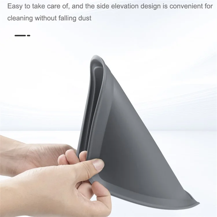TSL74 For Tesla Model 3 / Y Silicone Car Armrest Anti-slip Cover Center Console Pad Automobile Waterproof Mat - Grey