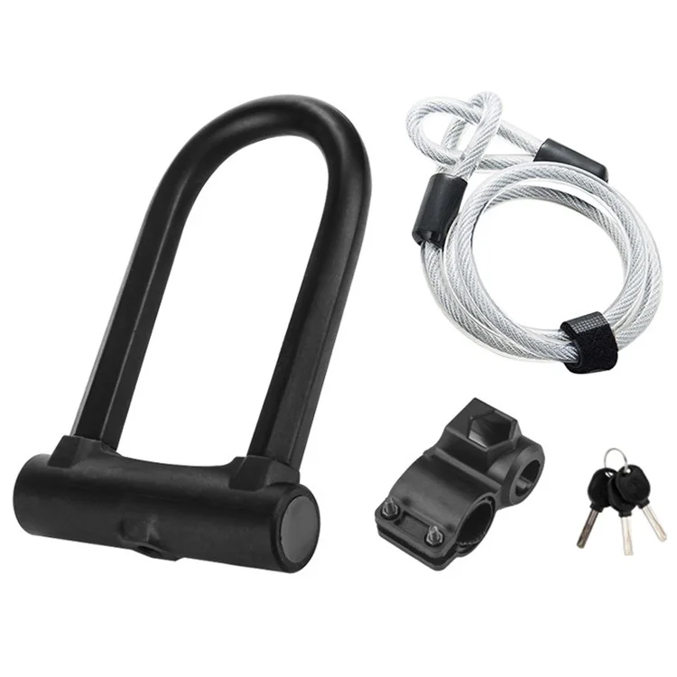 Bozzys PL-G1L Bike U Lock IP65 Bloqueio de Bicicleta à Prova D'água Com Cabo de Aço de Segurança/suporte de Montagem/chaves Para Motocicleta de Bicicleta