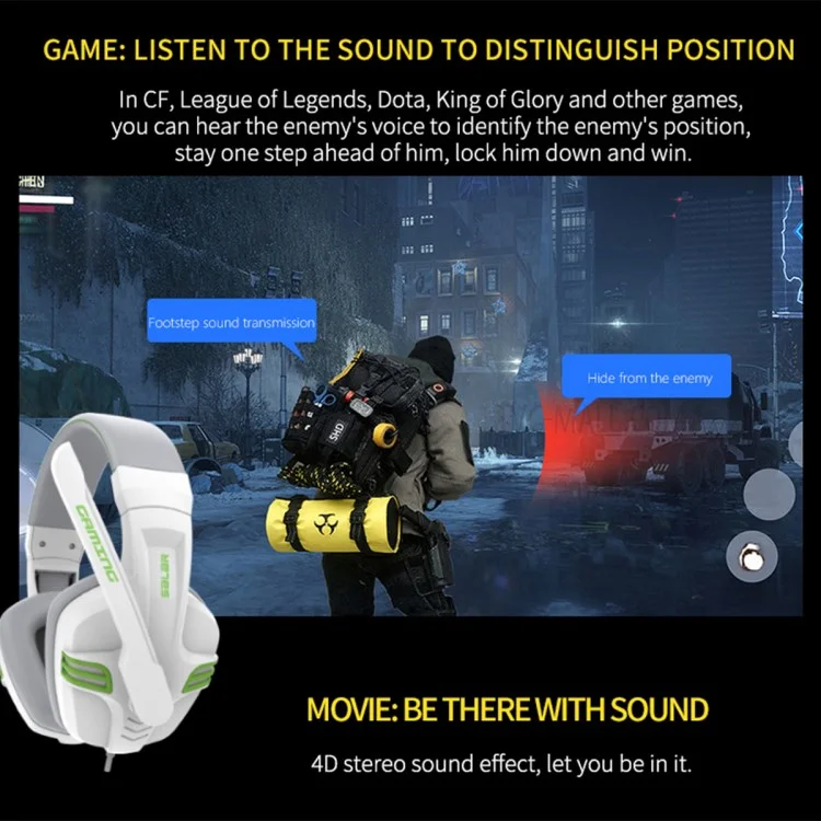 SALAR KX101 Wired Headphones Heavy Bass Gaming Earphones with Microphone Professional Computer Gamer Headset - Pink