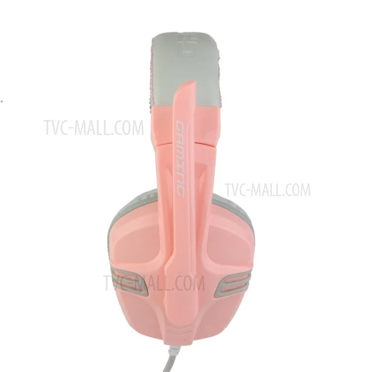 SALAR KX101 Wired Headphones Heavy Bass Gaming Earphones with Microphone Professional Computer Gamer Headset - Pink