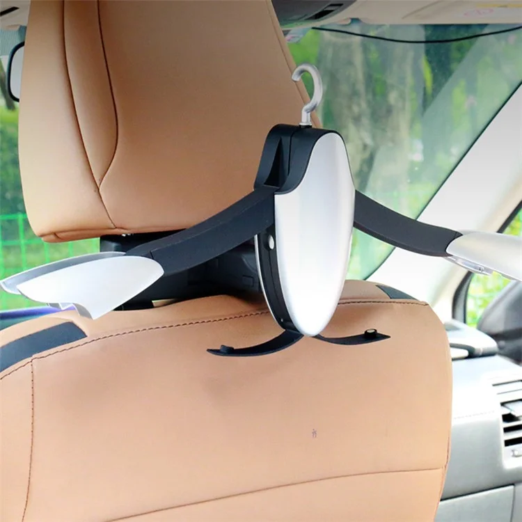 Foldable Penguin Shape Car Seat Clothes Hanger Suit Bag Car Headrest Hanging Holder - Silver