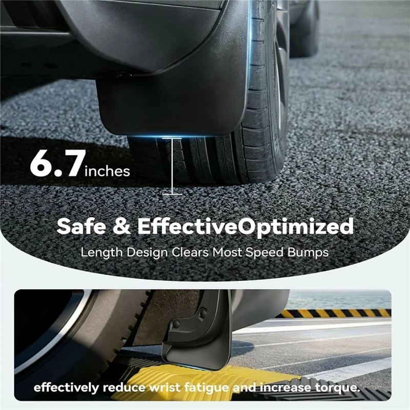 NMOISS SJ01 4Pcs / Set Mud Flaps for Tesla Model Y No Drilling Required Aerodynamic Mud Guards - Black