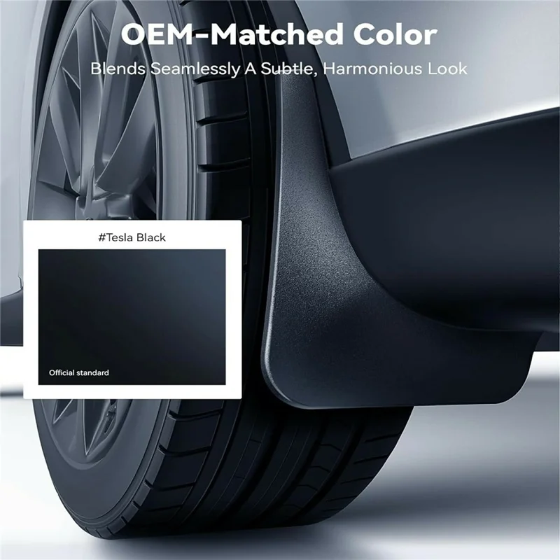 NMOISS SJ01 4Pcs / Set Mud Flaps for Tesla Model Y No Drilling Required Aerodynamic Mud Guards - Black