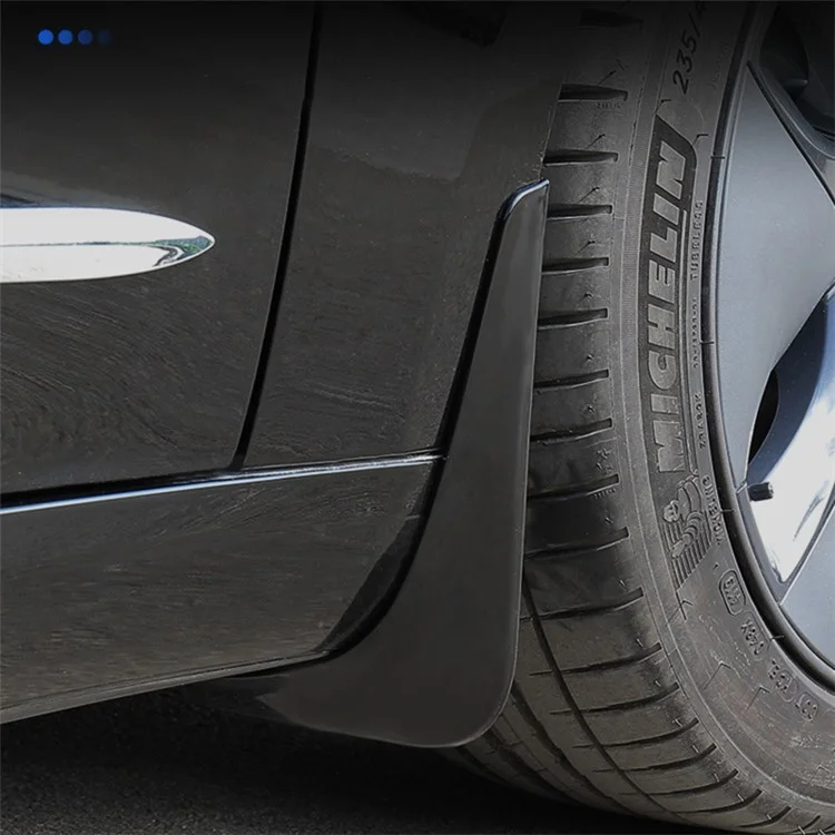 4PCS Guardabarros Guardabarros para Tesla Model 3 Sin Perforación Rueda Delantera y Trasera del Automóvil - Negro Mate