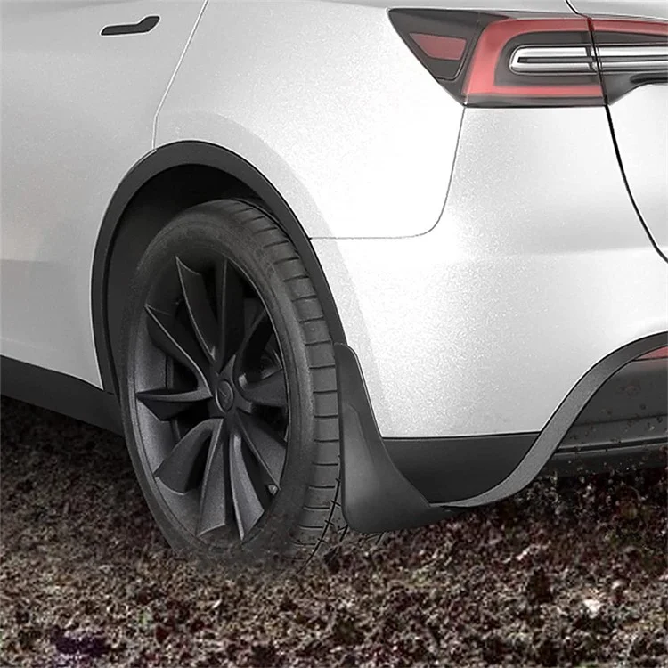 4PCS Pas de perçage Avant et Arrière Garde-boue Garde-boue pour Tesla Model Y - Noir Mat