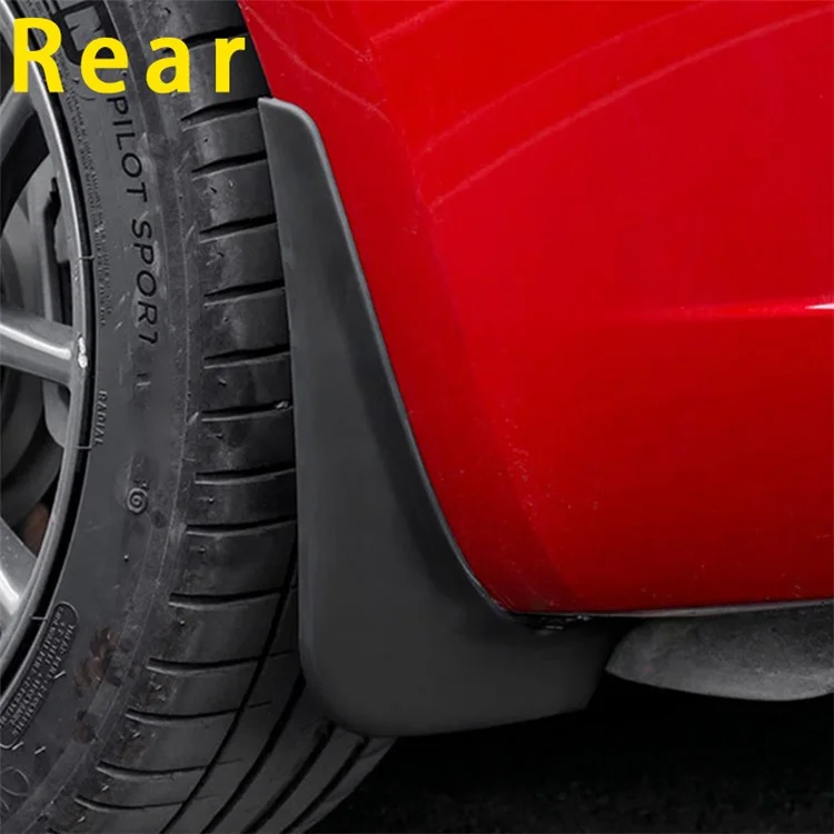 4PCS Pas de perçage Avant et Arrière Garde-boue Garde-boue pour Tesla Model Y - Noir Mat