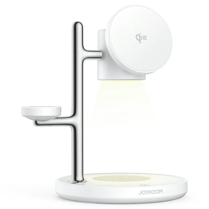 Soporte de carga inalámbrica magnético JOYROOM JR-W23 4 en 1 Qi2 con luz nocturna de carga rápida