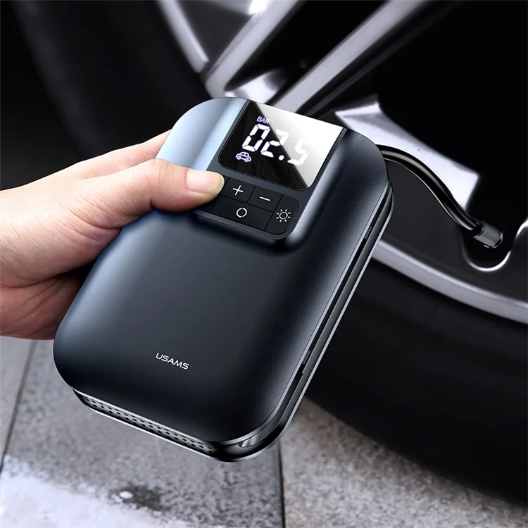 USAMS US-ZB215 Car Air Compressor Electric Tyre Tire Inflator Mini Digital Auto Air Inflatable Pump for Car Bicycle