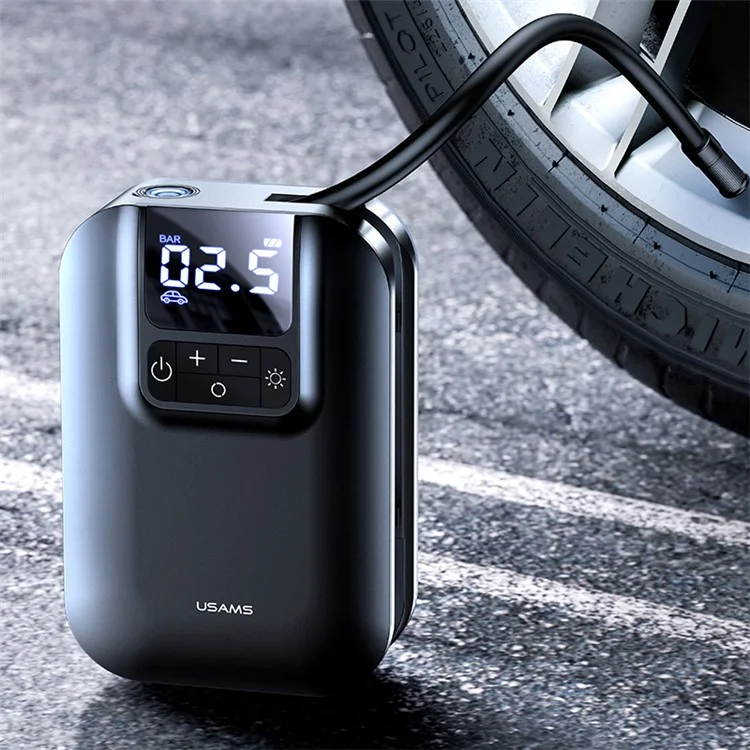 USAMS US-ZB215 Car Air Compressor Electric Tyre Tire Inflator Mini Digital Auto Air Inflatable Pump for Car Bicycle