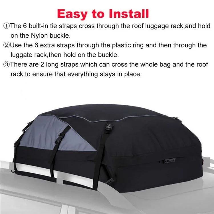 Bolsa de carga para teto do carro TJF125222 de 160x110x45cm, à prova d'água