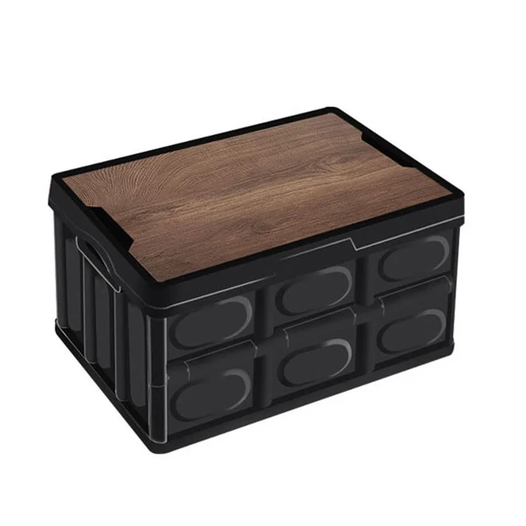 R-3641M Scatola di stoccaggio per auto di grandi dimensioni da 55 L Organizer multifunzionale pieghevole - Nero 