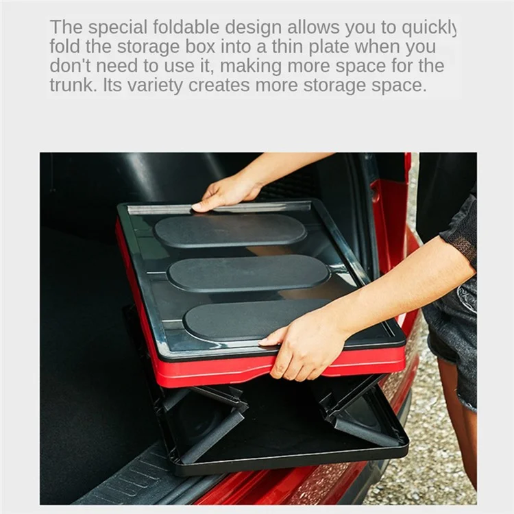 R-3641M Scatola di stoccaggio per auto di grandi dimensioni da 55 L Organizer multifunzionale pieghevole - Nero 