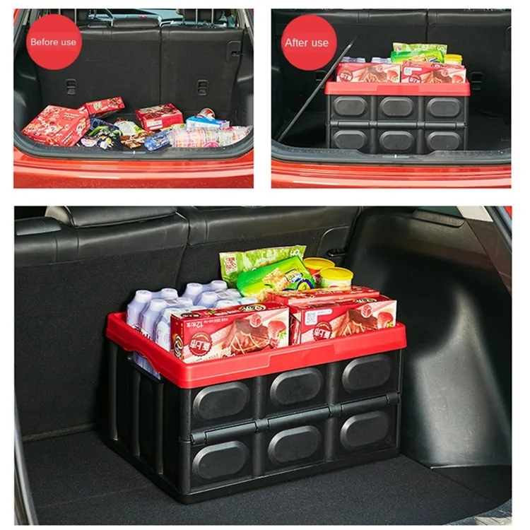 R-3641M Scatola di stoccaggio per auto di grandi dimensioni da 55 L Organizer multifunzionale pieghevole - Nero 